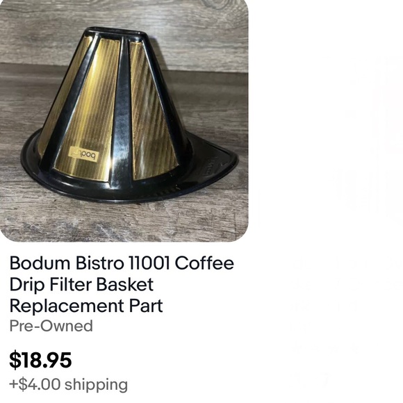 Bodum Bistro Stainless steel reusable coffee filter strainer 5.25” Diame… - Picture 8 of 10